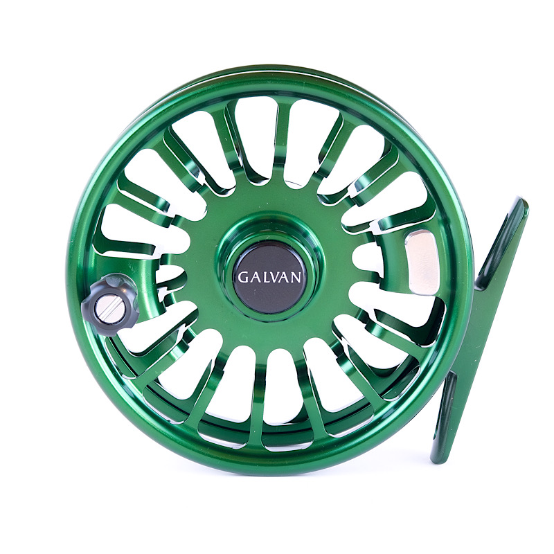 GALVAN T-7 TORQUE 7 FLY REEL GREEN FOR A #7 WEIGHT ROD USA MADE FREE $80 LINE 